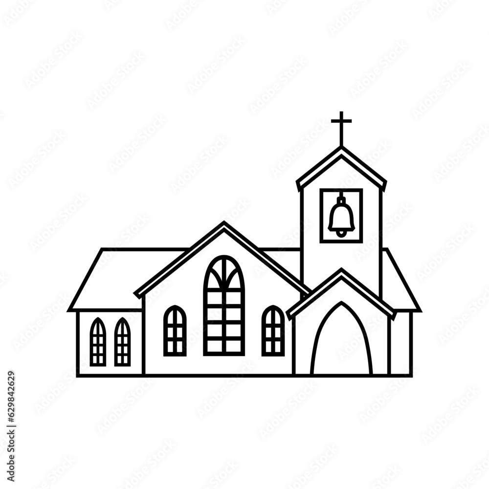 Church icon vector. Religion illustration sign. Temple symbol. Christianity logo. Church icon vector. Religion illustration sign. Temple symbol. Christianity logo.