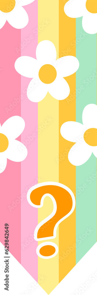Floral Bookmark Stripe Floral Bookmark Stripe