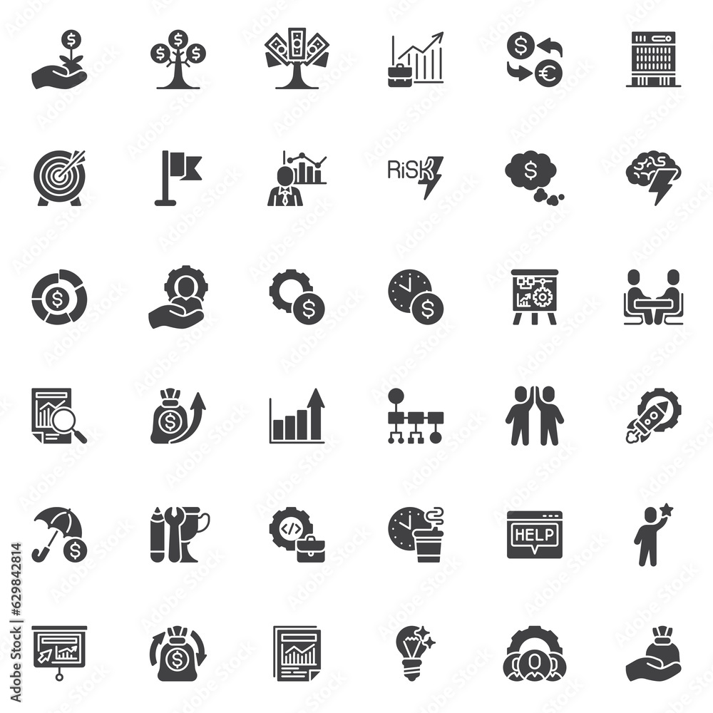 Business and finance vector icons set Business and finance vector icons set