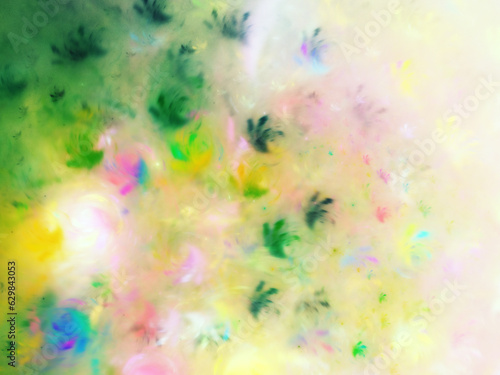 Wallpaper Mural yellow and green abstract fractal background 3d rendering illustration Torontodigital.ca