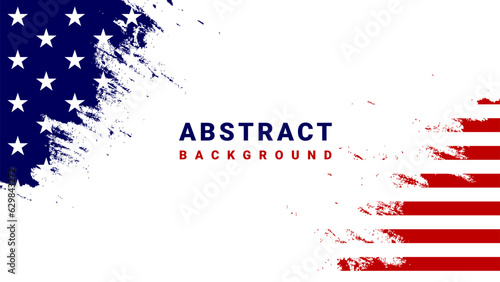 Abstract background with hand painted brush flag of United States on white background