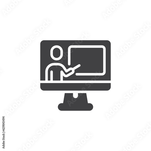 Online lecture vector icon