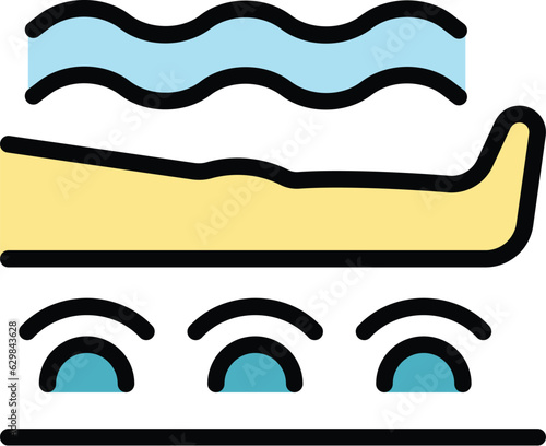 Leg hydro massage icon outline vector. Physio therapy. Spa exercise color flat