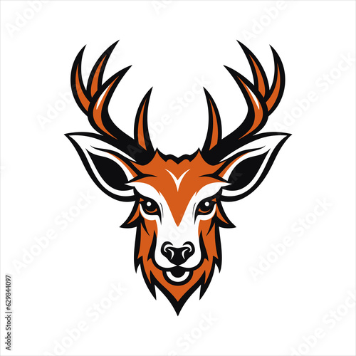 A deer head vector design on white background