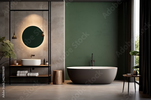 Green bathroom modern background