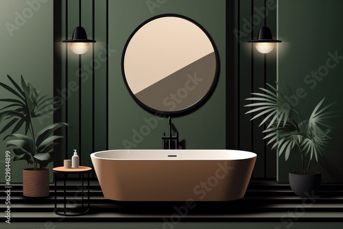 Green bathroom modern background