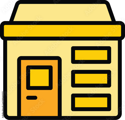 Sale store icon outline vector. Public business. Online marketing color flat