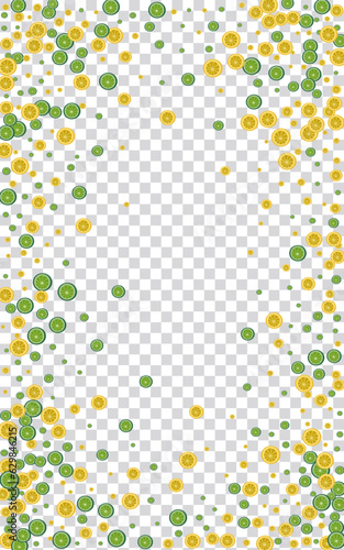 Greenish Lime Background Transparent Vector. Ingredient Pattern. Sunny Fruit Half. Tiled Lemon Grass Illustration.