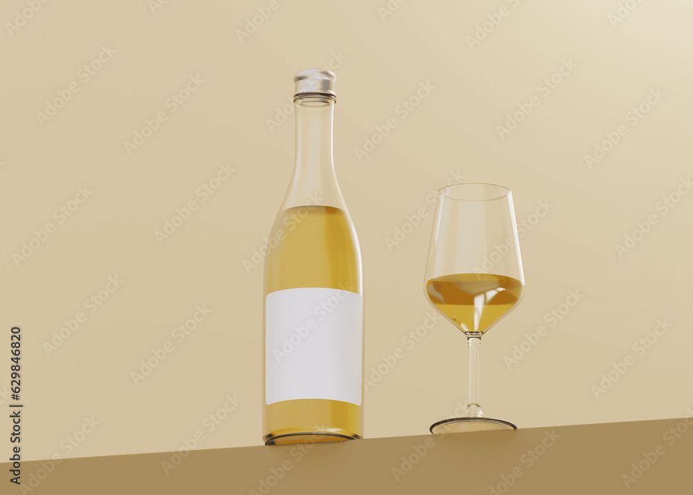 Photo Bottle And Glass of Champagne Product Photo Bottle And Glass of Champagne Product