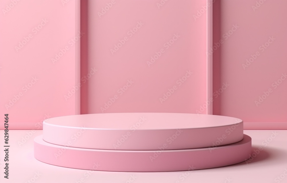 Pink minimalistic empty podium Pink minimalistic empty podium