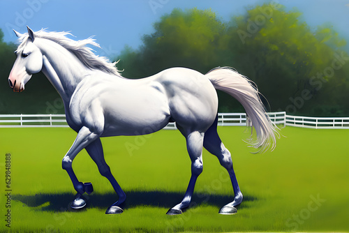 a-white horse generative ai