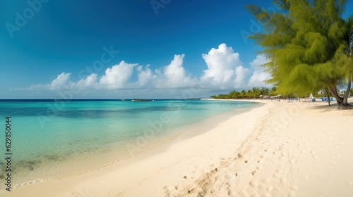 Seven Mile Beach on Grand Cayman island, Cayman Islands, Generative AI