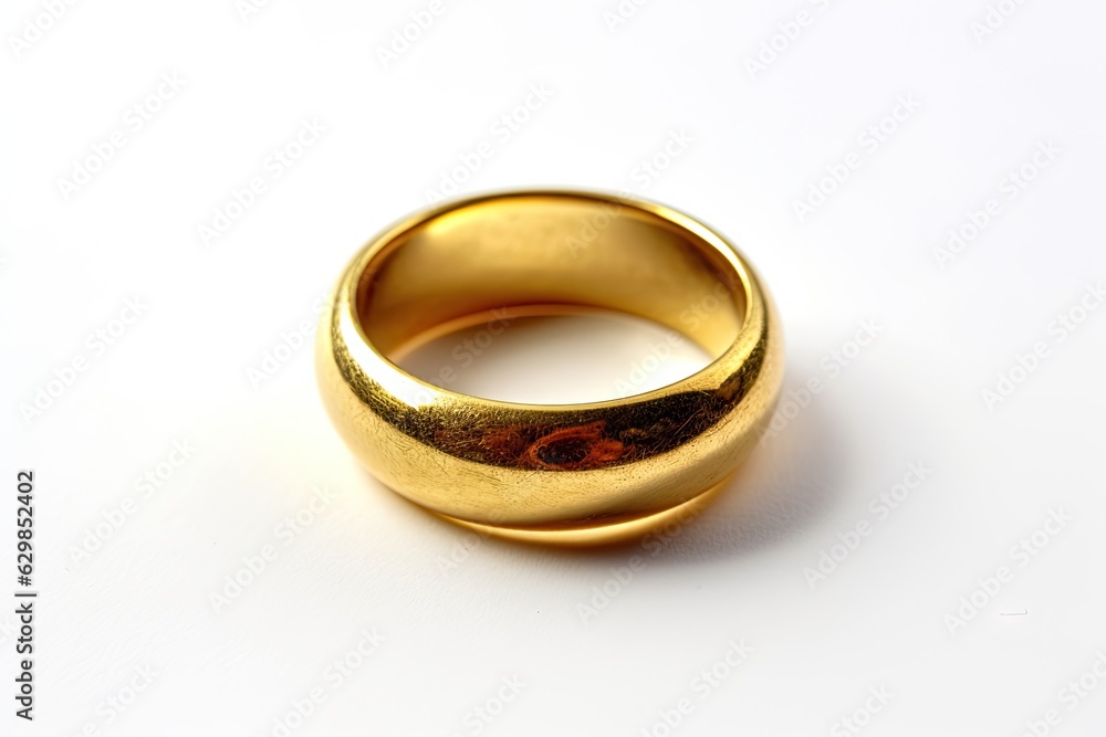 Luxurious Shiny Ring on Isolated White Background: Symbol of Modern Love and Romance Luxurious Shiny Ring on Isolated White Background: Symbol of Modern Love and Romance