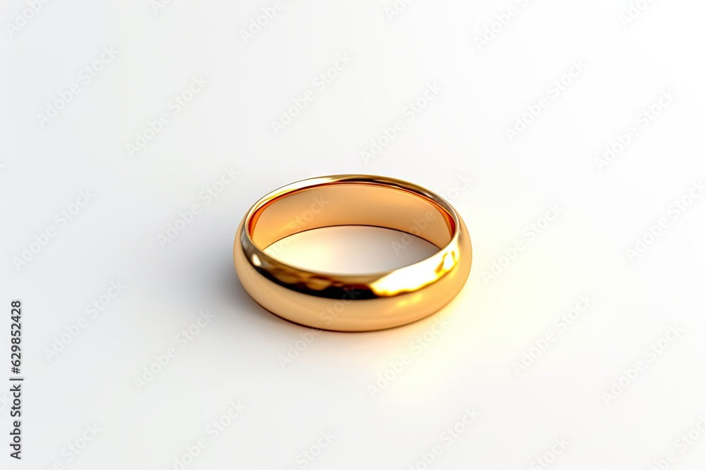 Luxurious Shiny Ring on Isolated White Background: Symbol of Modern Love and Romance Luxurious Shiny Ring on Isolated White Background: Symbol of Modern Love and Romance