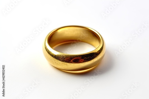 Luxurious Shiny Ring on Isolated White Background: Symbol of Modern Love and Romance