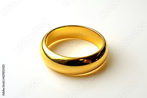 Luxurious Shiny Ring on Isolated White Background: Symbol of Modern Love and Romance