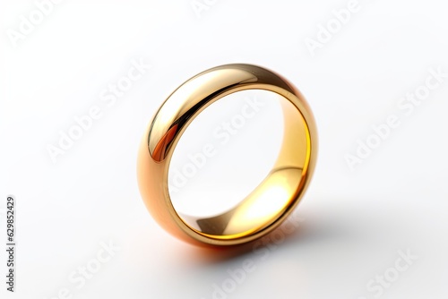 Luxurious Shiny Ring on Isolated White Background: Symbol of Modern Love and Romance