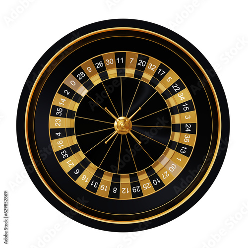 top view flat lay overhead american black gold casino roulette wheel element isolated on white background. black gold casino roulette wheel element isolated. black gold casino roulette wheel 3d