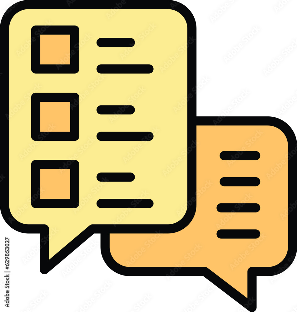 Online study chat icon outline vector. Digital student. Internet homework color flat Online study chat icon outline vector. Digital student. Internet homework color flat