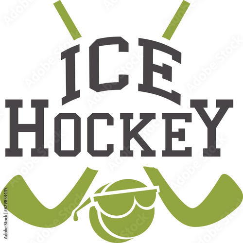 crossed sports sticks for ice hockey Color Ful Hockey Stickes Vector Funny Ice Hoceky Winter Games Printing Concept For Clothing