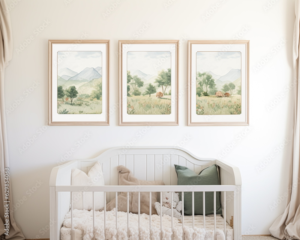 Nursery gallery wall, home decor and wall art, framed art in the