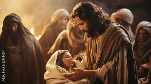Photographie Jesus heals the daughter of Jairus, the ruler of the synagogue