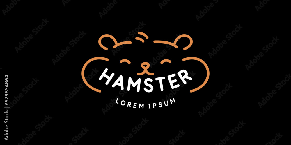 Minimalistic and stylish Hamster emblem. Modern graphics. Vector illustration with text in a fashionable simple style. Minimalistic and stylish Hamster emblem. Modern graphics. Vector illustration with text in a fashionable simple style.