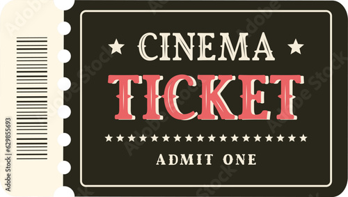 Isolated color cinema ticket