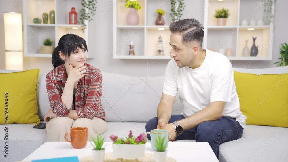 The couple is sad and unhappy at home. The couple is sad and unhappy at home.