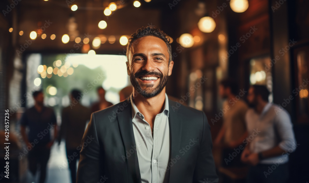 Portrait of a proud business owner in his business premises. Generative AI. Portrait of a proud business owner in his business premises. Generative AI.