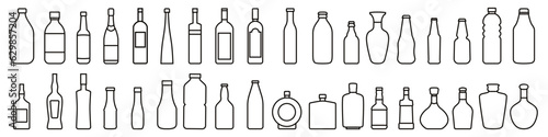 Bottle icon vector set. Bottle for water illustration sign collection. Bottle of alcohol symbol or logo.