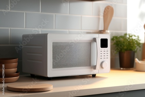Kitchen microwave. Generate Ai photo