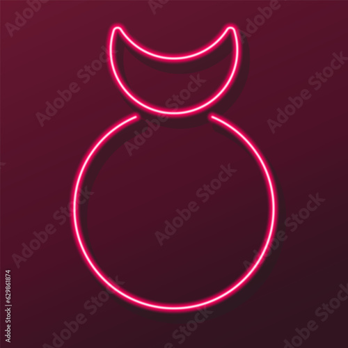 Horned God neon sign, modern glowing banner design, colorful modern design trends on black background. Vector illustration.