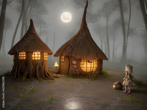 Fairy hut, Generative AI Illustration