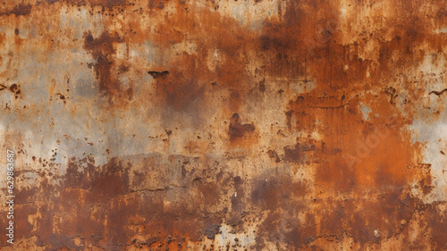 Grunge rusted metal texture, rust and oxidized metal background. AI Generative.