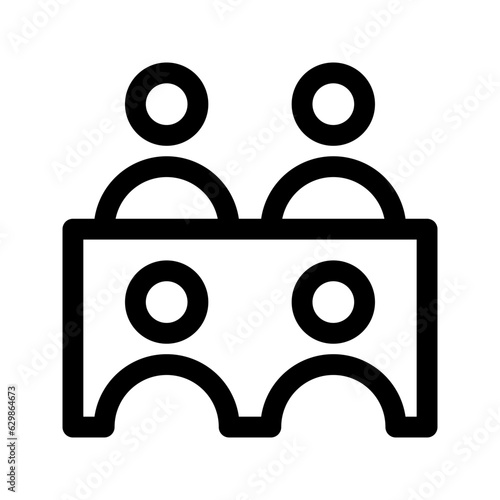 Meeting room line icon. Conference facilities sign