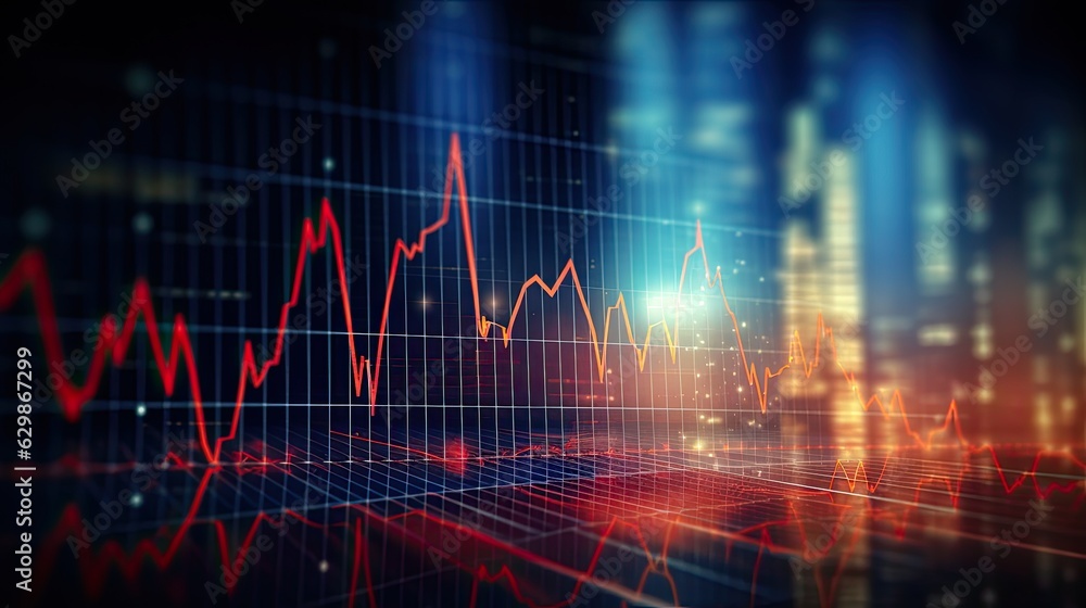 stock market chart lines financial graph on technology abstract background represent financial crisis financial meltdown technology concept trading market concept, generative ai stock market chart lines financial graph on technology abstract background represent financial crisis financial meltdown technology concept trading market concept, generative ai