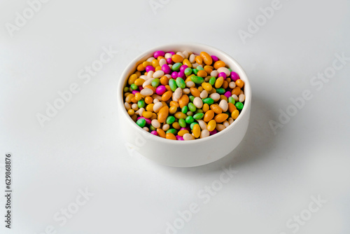 Sugar coated colorful fennel seeds. Methi Saunf. Mouth Freshner Mix. 