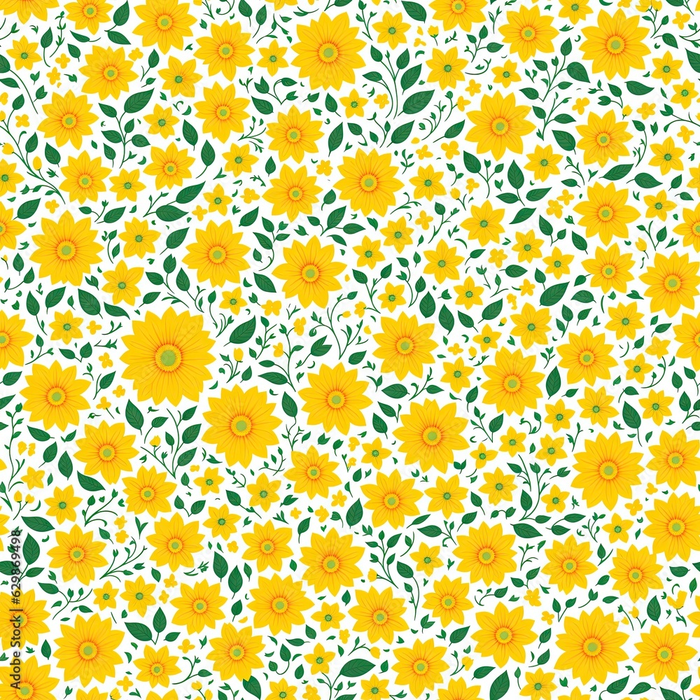 Seamless pattern of colored flowers. AI generated. Seamless pattern of colored flowers. AI generated.