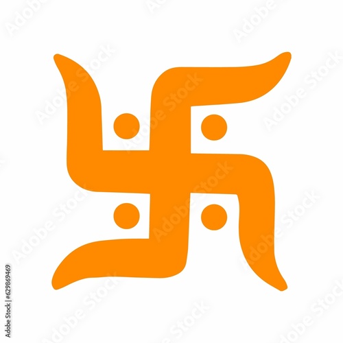 Deeply Hindu spiritual and religious Swastika symbol - a sacred symbol of auspiciousness and spirituality. photo