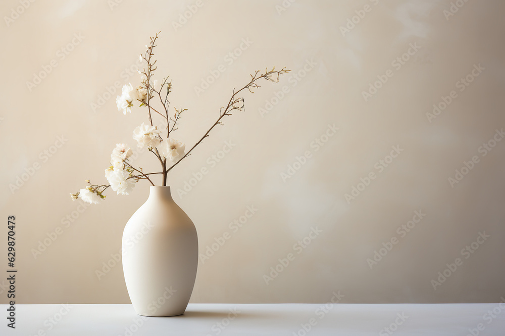 A simple and understated vase with a matte finish and subtle texture, creating a sense of calm and serenity in a room