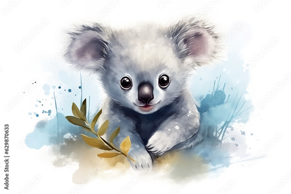 adorable baby koala with big eyes in pastel colors, evoking spirit, high quality, detailed, central composition adorable baby koala with big eyes in pastel colors, evoking spirit, high quality, detailed, central composition