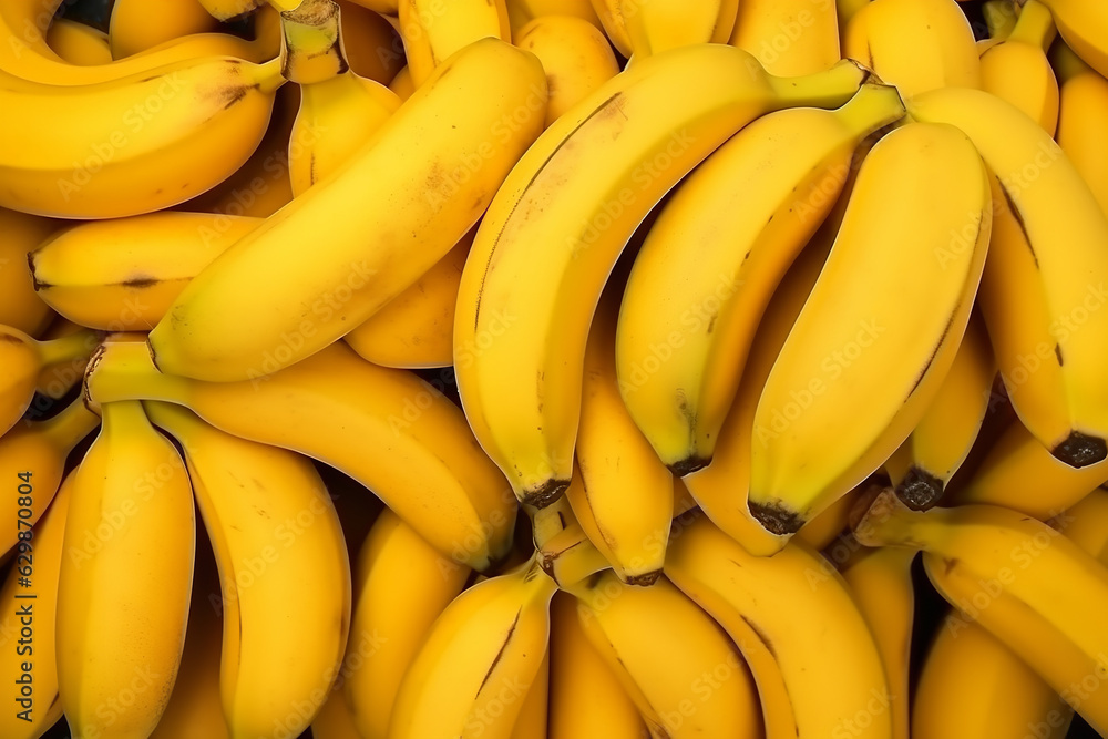 background of ripe bananas, photo, good sharpness, detail, close-up, top view,