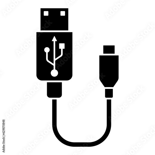 USB cable icon vector on trendy style for design and print