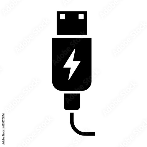 USB cable icon vector on trendy style for design and print