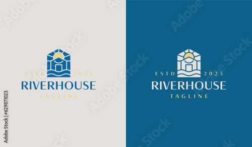 River House House Logo Template. Universal creative premium symbol. Vector illustration. Creative Minimal design template. Symbol for Corporate Business Identity