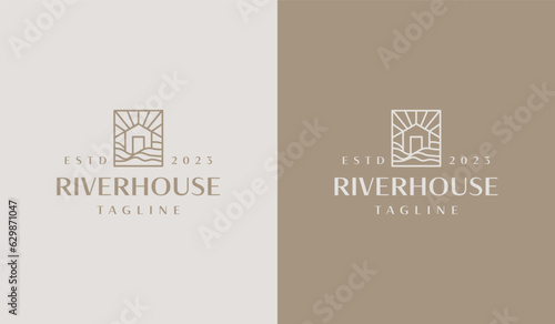 River House House Logo Template. Universal creative premium symbol. Vector illustration. Creative Minimal design template. Symbol for Corporate Business Identity