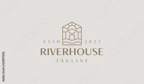 River House House Logo Template. Universal creative premium symbol. Vector illustration. Creative Minimal design template. Symbol for Corporate Business Identity