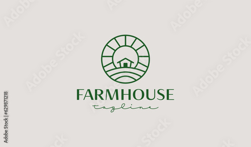 Farm House Logo Template. Universal creative premium symbol. Vector illustration. Creative Minimal design template. Symbol for Corporate Business Identity