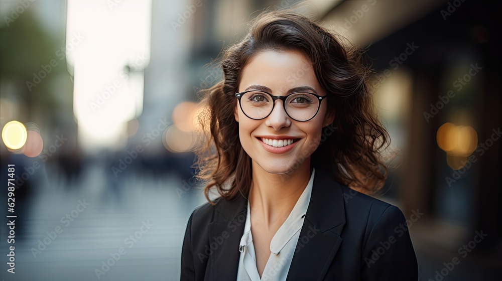 portrait of a professional woman in a busy city business district portrait of a professional woman in a busy city business district